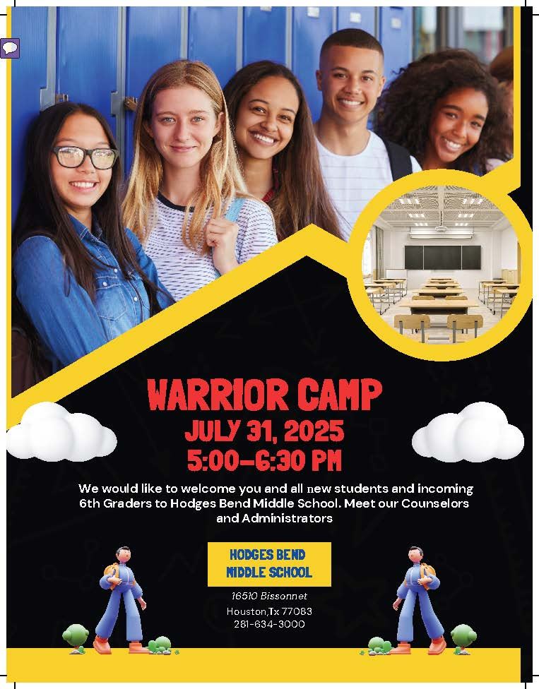  Warrior Camp - For All New Students to HBMS